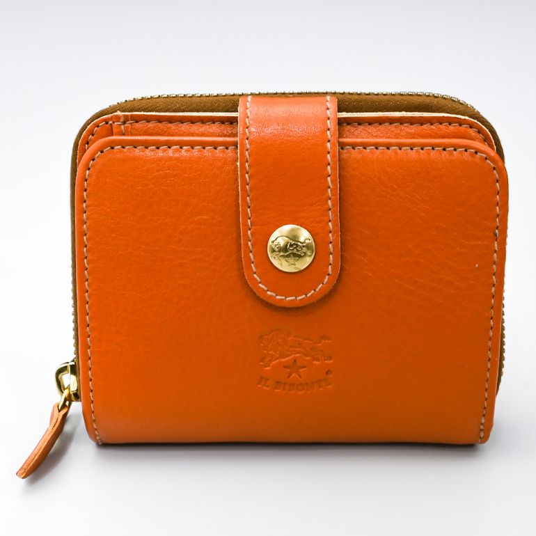 イルビゾンテ IL BISONTE 財布 二つ折り財布 ラウンドファスナー バケッタレザー ブラウン ヤキヌメ SMW067PV0005CA106B 箔押し名入れ可有料【スペシャルラッピング660円(別売り)】