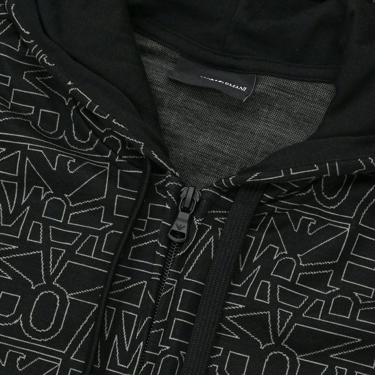 美品✨近年モデル　エンポリオアルマーニ 幾何学模様　ジップパーカー　L エンポリオ アルマーニ ジップパーカー フーディー スウェット 全3