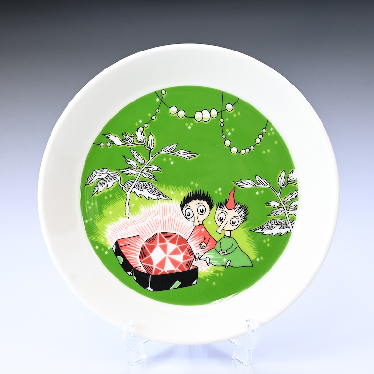 アラビア プレート 絵皿 19.5cm ムーミンコレクション トフスランとビフスラン Thingumy and Bob green 1025549 北欧食器 洋食器 名入れ可有料【スペシャルラッピング660円(別売り)】