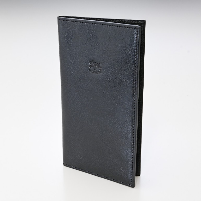 ・未使用　IL BISONTE　イルビゾンテ　レザーフラップ長財布　黒　袋付き イルビゾンテ IL BISONTE 財布 長財布 フラップ ブラック C0616 P 153