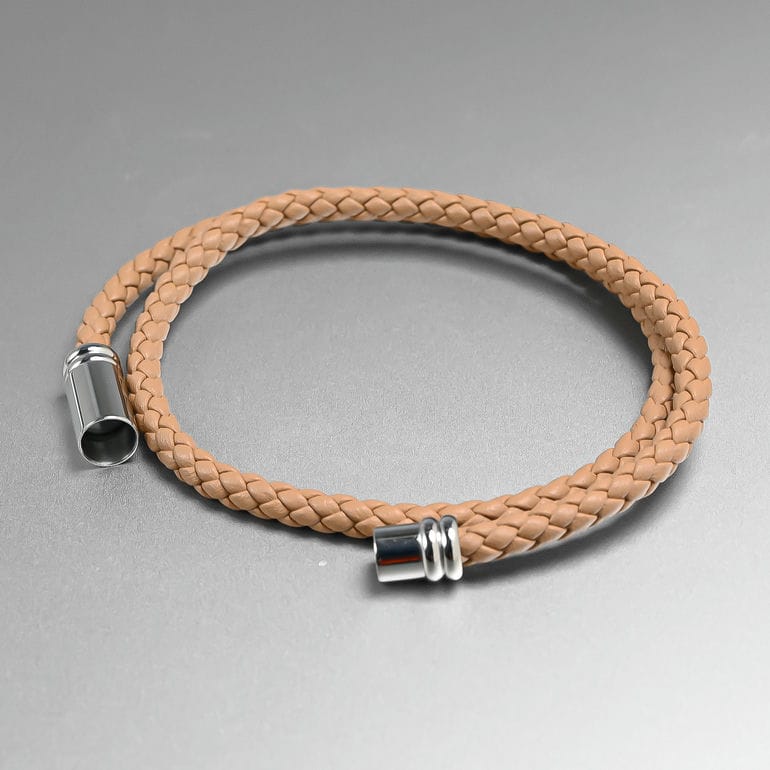 モンアート MONART ブレスレット レディース ダブルワイディング ウーブンレザー ベージュ FLAUTO BR/88 C S Made in Italy 名入れ可有料 正規代理店