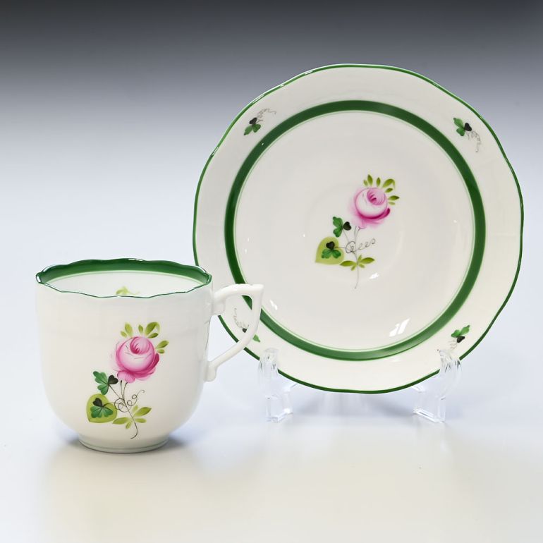 ヘレンド モカカップ&ソーサー ウィーンのバラ 洋食器 150ml 手描き 兼用カップ(ティー・コーヒー) 707000 VRH 【00707000-VRH】 カップアンドソーサー 【スペシャルラッピング660円(別売り)】