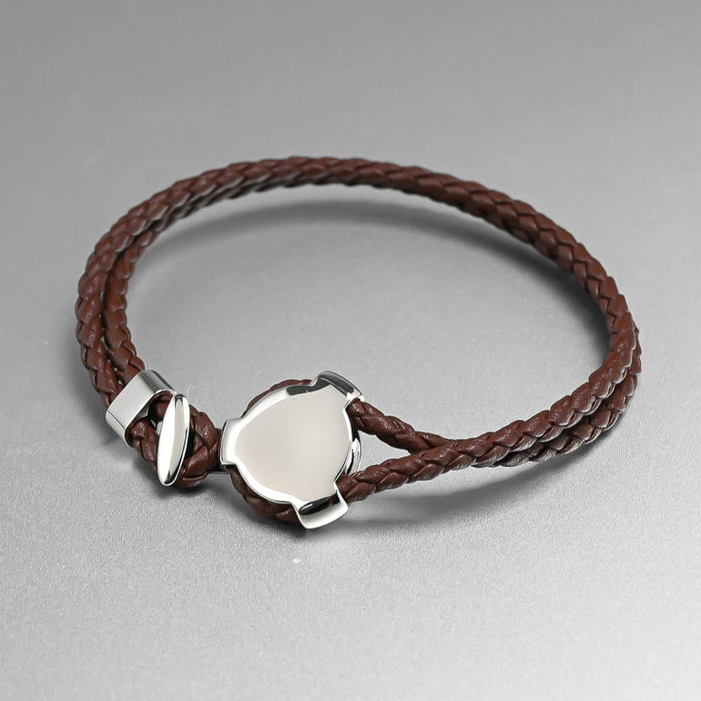 モンアート MONART ブレスレット レディース ウーブンレザー ブラウン/シルバー BITTA BR/95 B S Made in Italy 名入れ可有料 正規代理店