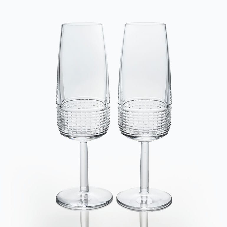 エルメス HERMES シャンパンフルート 260ml ペア  INTERVALLE アンテルヴァル クリスタル グラス 10251 010251P2 洋食器 高級 【スペシャルラッピング1100円(別売り)】