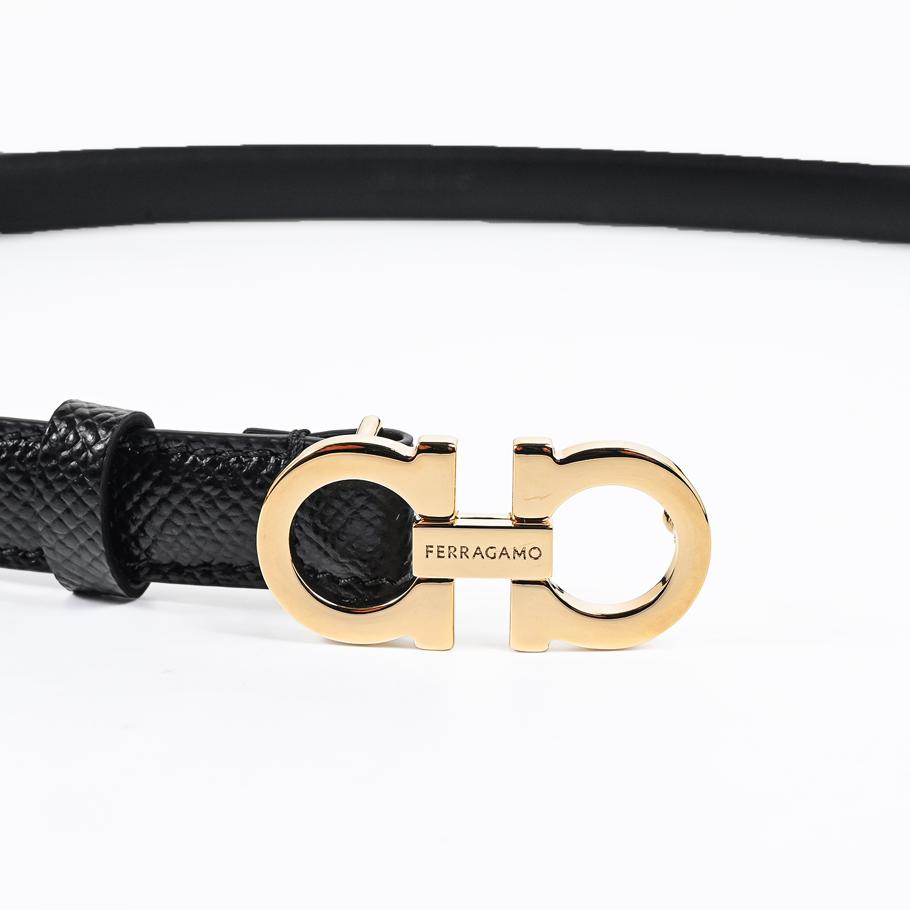 【スペシャルラッピング付き】フェラガモ Salvatore Ferragamo サルヴァトーレフェラガモ ベルト 全3サイズ 幅16mm ダブル・ガンチーニ レディース ブラック 23B224193 675180 0675180