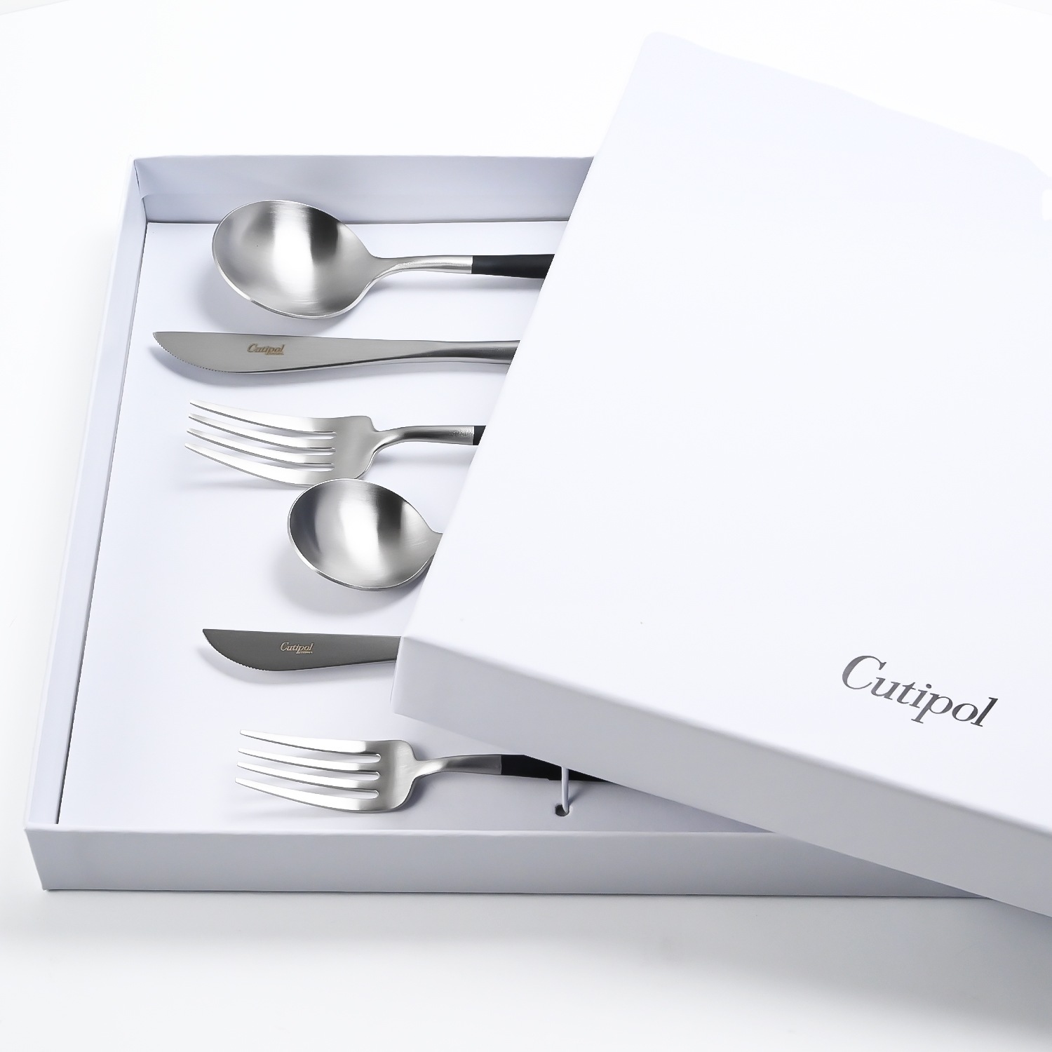 クチポール Cutipol GOA ゴア ブラック 6点セット ディナーデザート ナイフ フォーク スプーン 洋食器【名入れ対応】【スペシャルラッピング660円(別売り)】