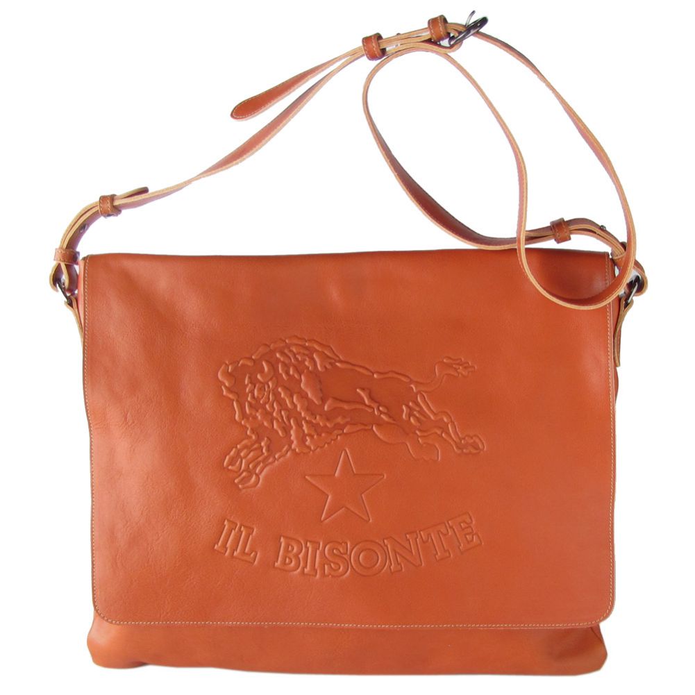 イルビゾンテ IL BISONTE バッグ クロスショルダーバッグ バケッタレザー ビッグロゴ CARAMEL キャラメル ヤキヌメ A2823 EP 145G
