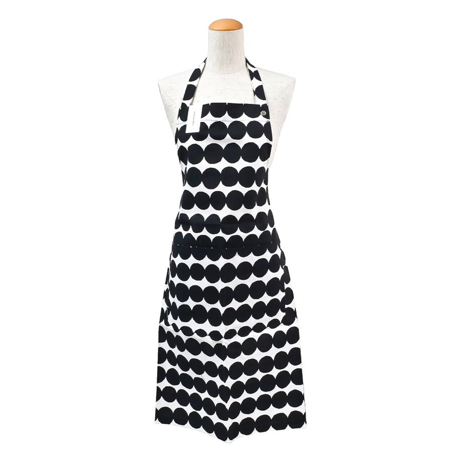 【刺しゅう名入れ可有料】マリメッコ marimekko キッチンセット エプロン ミトン RASYMATTO ラシィマット ブラック ホワイト 71708 071708 190 北欧雑貨 北欧デザイン 【スペシャルラッピング660円(別売り)】