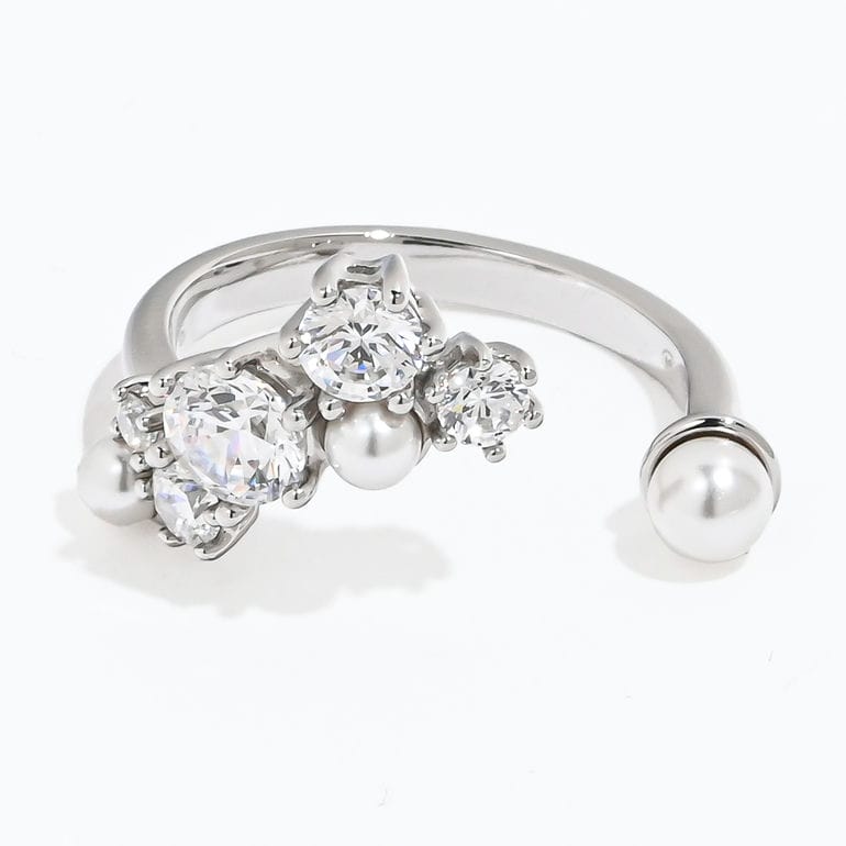 スワロフスキー SWAROVSKI リング 指輪 9号 Constella コンステラ オープンリング クリスタルパール クリア シルバー 5705597 ジュエリー アクセサリー【スペシャルラッピング660円(別売り)】