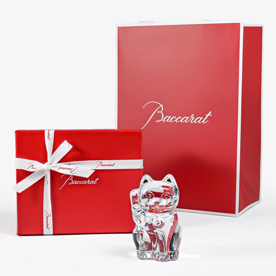 【名入れ可有料】バカラ Baccarat ギフトセット フィギュア オーナメント 招き猫 クリア 2607786 【熨斗対応】 インテリア オブジェ 置物 洋食器 <br>【スペシャルラッピング660円(別売り)】