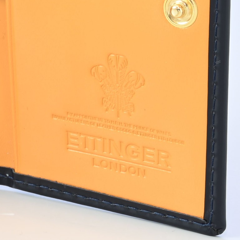エッティンガー ETTINGER キーケース メンズ ブライドルレザー ファスナーポケット付 バイカラー BH2095JR ネイビー 名入れ可有料 【スペシャルラッピング660円(別売り)】