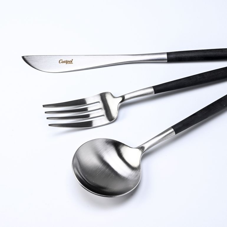 クチポール Cutipol GOA ゴア ブラック 6点セット ディナー ナイフ フォーク スプーン 洋食器【名入れ対応】【スペシャルラッピング660円(別売り)】