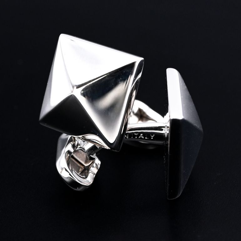 モンアート MONART カフス メンズ カフリンクス カフスボタン ピラミッドスタッズ型 シルバー BOLOGNA RGEV2 F3 Made in Italy 名入れ可有料 正規代理店