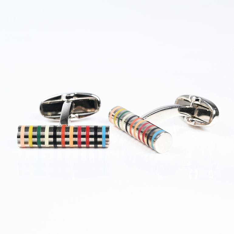 ポールスミス Paul Smith カフリンクス カフスボタン CYCLINDER メンズ シルバー×マルチカラー CUFF MCYLIN 92 英国 ビジネス 結婚式【スペシャルラッピング660円(別売り)】
