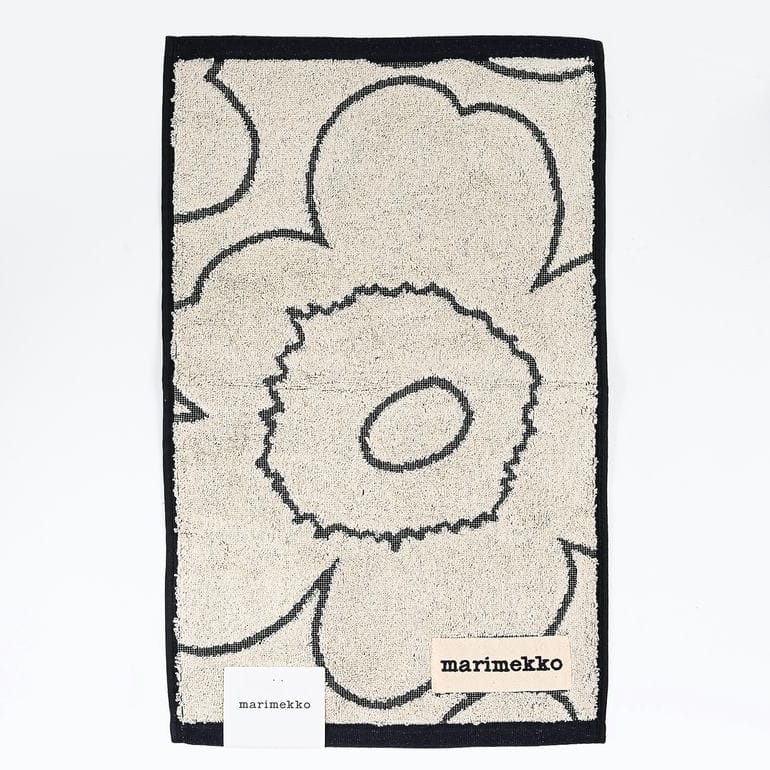 マリメッコ marimekko タオル ゲストタオル フェイスタオル 50×30cm Piirto Unikko ピイルト ウニッコ ブラック アイボリー 73798 073798 190 北欧雑貨 北欧デザイン ネコポス限定<br>【スペシャルラッピング660円(別売り)】