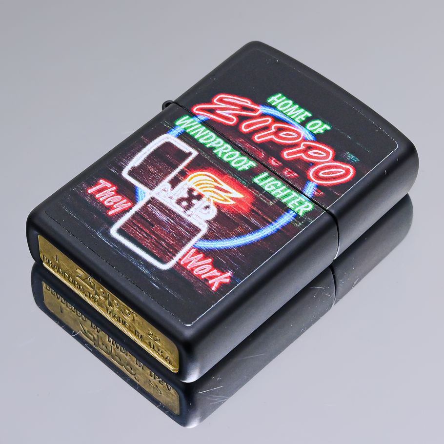 ZIPPO ジッポー ライター ジッポ Neon Sign Design マットブラック系 48455 名入れ可有料<br>ネコポス限定