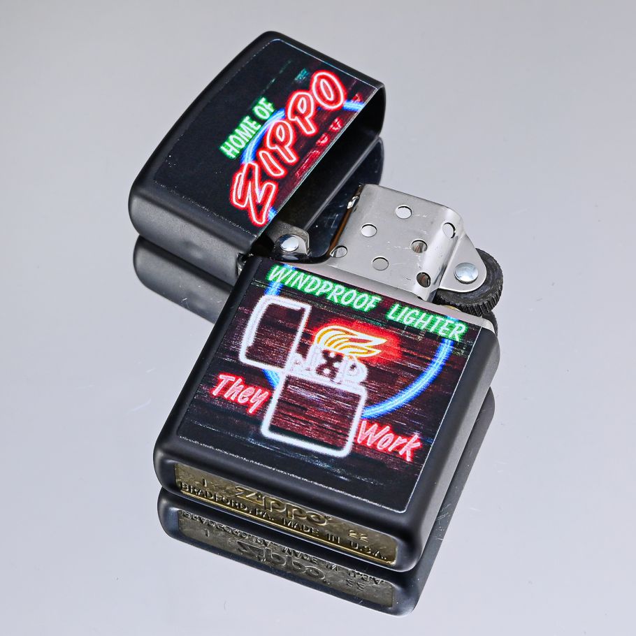 ZIPPO ジッポー ライター ジッポ Neon Sign Design マットブラック系 48455 名入れ可有料<br>ネコポス限定