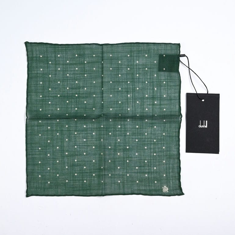 ダンヒル dunhill ポケットチーフ 30cm メンズ ポルカドットプリント