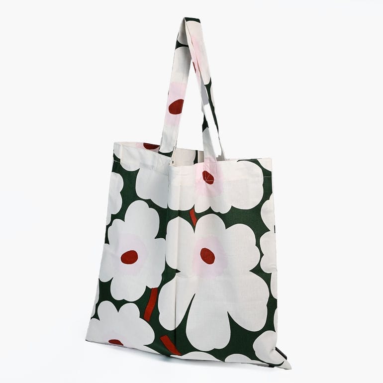 【刺しゅう名入れ可有料】マリメッコ marimekko トートバッグ ピエ二 ウニッコ Pieni Unikko ファブリックバッグ レディース グリーン 74192 074192 613 北欧雑貨 北欧デザイン  クロネコゆうパケット限定 送料無料<br>【スペシャルラッピング660円(別売り)】