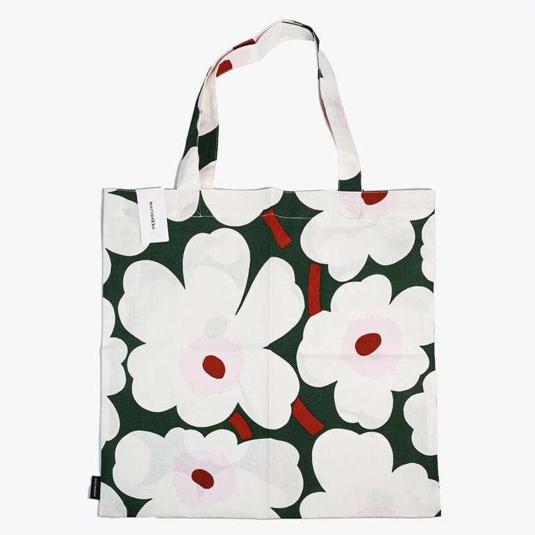 【刺しゅう名入れ可有料】マリメッコ marimekko トートバッグ ピエ二 ウニッコ Pieni Unikko ファブリックバッグ レディース グリーン 74192 074192 613 北欧雑貨 北欧デザイン  クロネコゆうパケット限定 送料無料<br>【スペシャルラッピング660円(別売り)】
