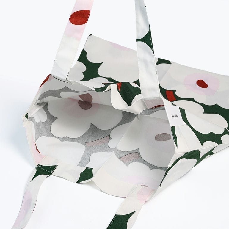 【刺しゅう名入れ可有料】マリメッコ marimekko トートバッグ ピエ二 ウニッコ Pieni Unikko ファブリックバッグ レディース グリーン 74192 074192 613 北欧雑貨 北欧デザイン  クロネコゆうパケット限定 送料無料<br>【スペシャルラッピング660円(別売り)】