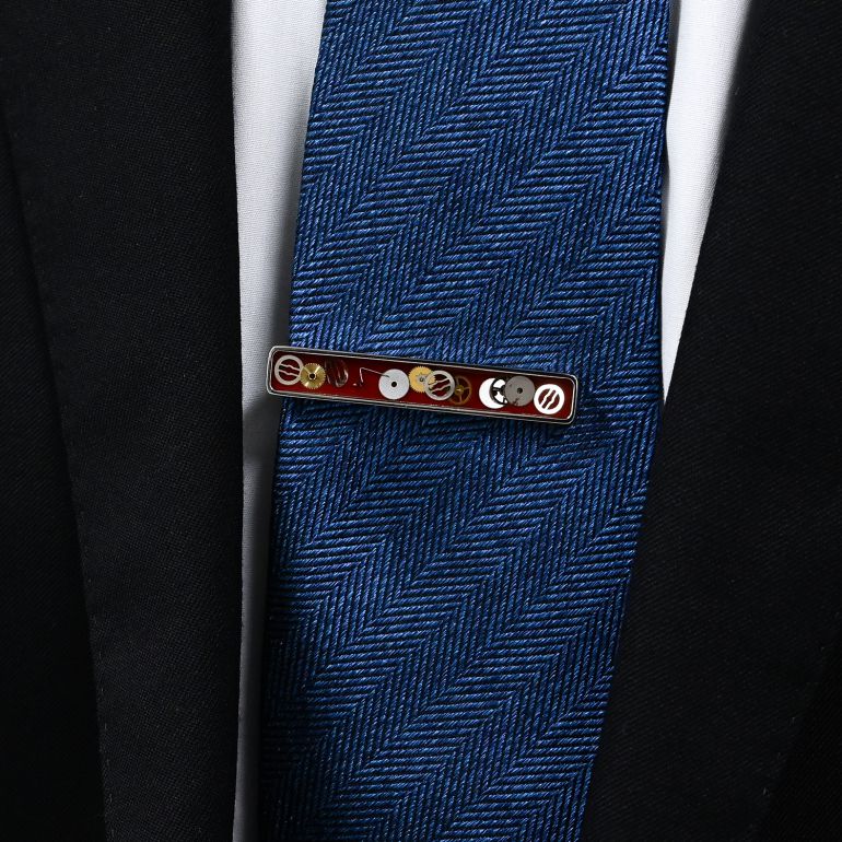 モンアート MONART ネクタイピン メンズ タイピン タイバー タイクリップ ギア(歯車) シルバー レッド VESUVIO TC SPK B Made in Italy 名入れ可有料 正規代理店