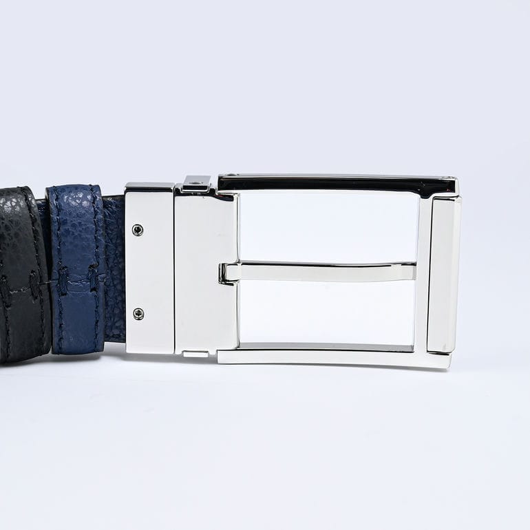 ダンヒル dunhill ベルト 35mm 90サイズ リバーシブル レクタンギュラー ローラーバックル メンズ ブラック×ネイビー 23F4T39GT001 90 名入れ可有料<br>【スペシャルラッピング660円(別売り)】