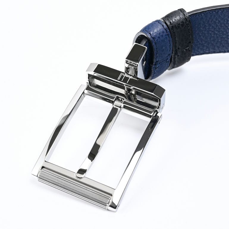 ダンヒル dunhill ベルト 35mm 90サイズ リバーシブル レクタンギュラー ローラーバックル メンズ ブラック×ネイビー 23F4T39GT001 90 名入れ可有料<br>【スペシャルラッピング660円(別売り)】