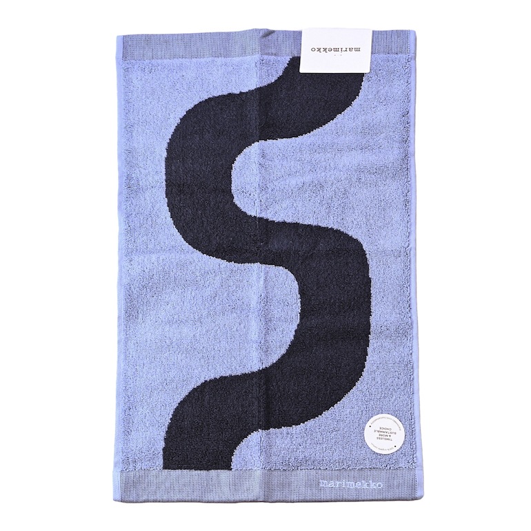 マリメッコ marimekko ゲストタオル 50×30cm フェイスタオル Seireeni セイレーニ ダークブルー×ライトブルー 072209 500 名入れ 刺しゅう可有料 北欧雑貨 北欧デザイン ネコポス限定 送料無料<br>【スペシャルラッピング660円(別売り)】
