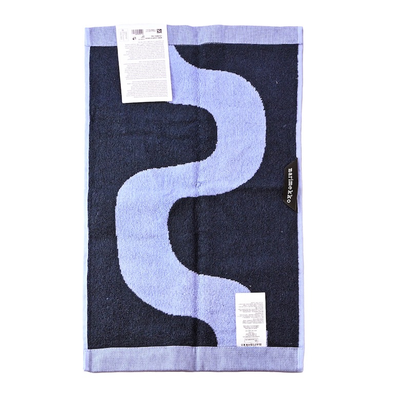 マリメッコ marimekko ゲストタオル 50×30cm フェイスタオル Seireeni セイレーニ ダークブルー×ライトブルー 072209 500 名入れ 刺しゅう可有料 北欧雑貨 北欧デザイン ネコポス限定 送料無料<br>【スペシャルラッピング660円(別売り)】
