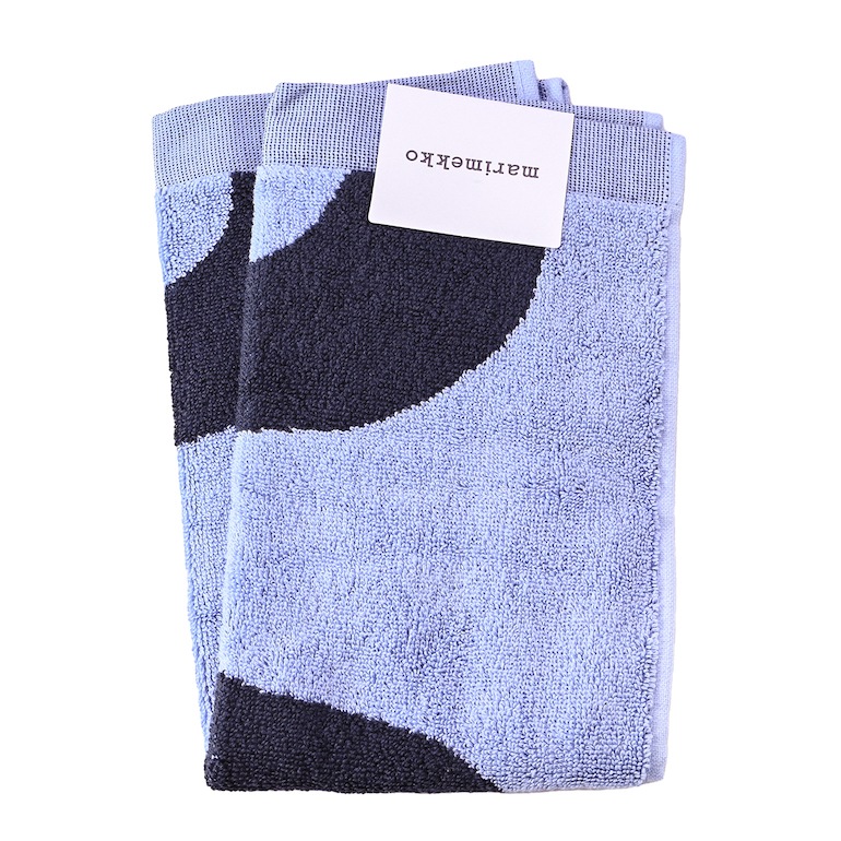 マリメッコ marimekko ゲストタオル 50×30cm フェイスタオル Seireeni セイレーニ ダークブルー×ライトブルー 072209 500 名入れ 刺しゅう可有料 北欧雑貨 北欧デザイン ネコポス限定 送料無料<br>【スペシャルラッピング660円(別売り)】