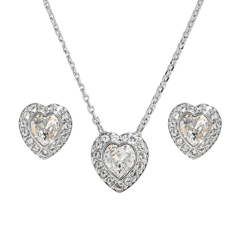 スワロフスキー SWAROVSKI ネックレス ピアス セット アリアナ・グランデコレクション ペア ハート クリア シルバー 5720849 ジュエリー アクセサリー【スペシャルラッピング660円(別売り)】