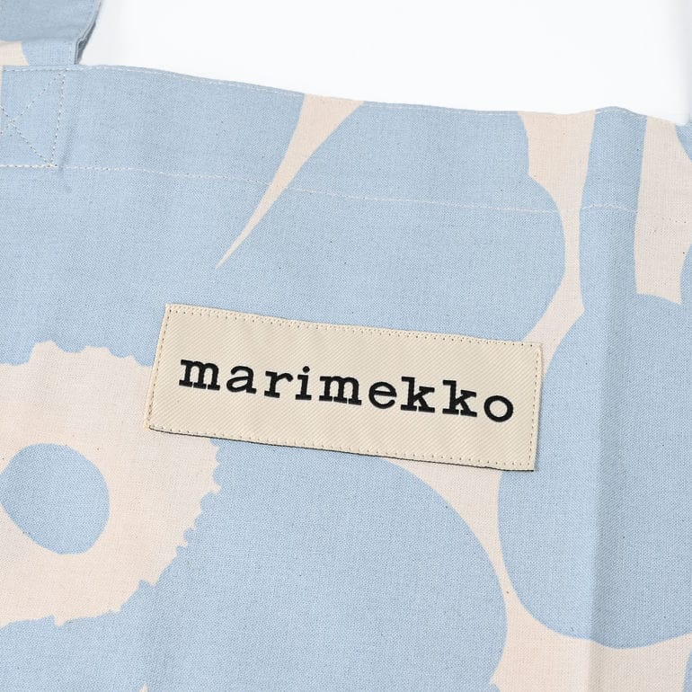 【名入れ可有料】マリメッコ marimekko トートバッグ Unikko ウニッコ スカイブルー ファブリック レディース 北欧雑貨 北欧デザイン ネコポス限定<br>【スペシャルラッピング660円(別売り)】