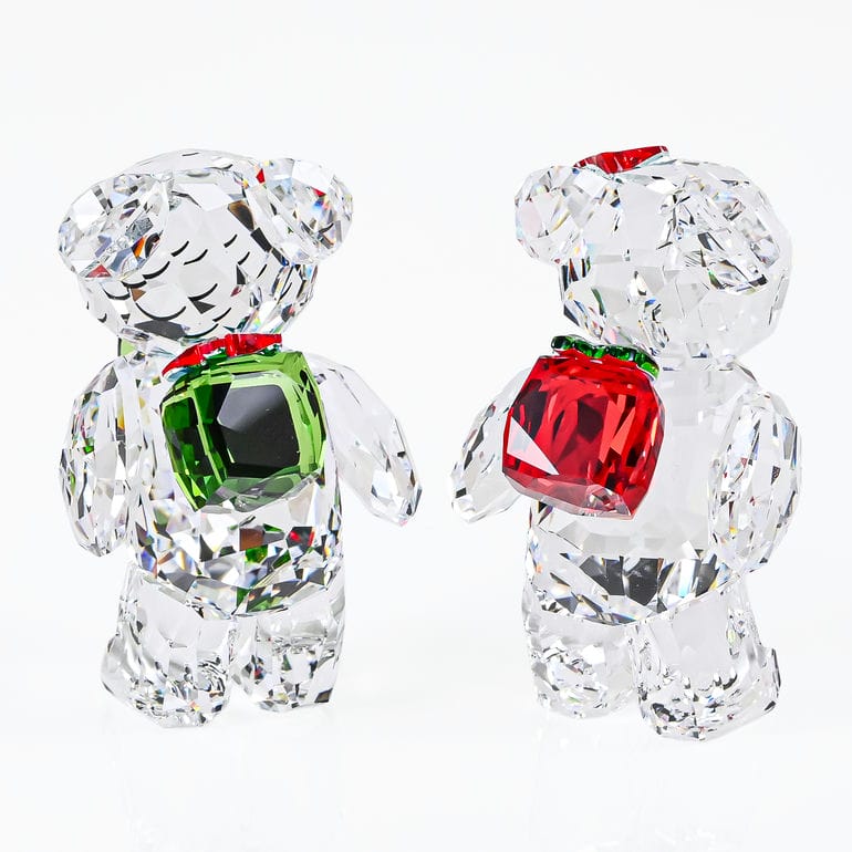 スワロフスキー　置物　クリスベア　ポインセチア　クリスマス　クリスタル　廃盤品 スワロフスキー SWAROVSKI クリスタルフィギュア Krisベア ホリデイ