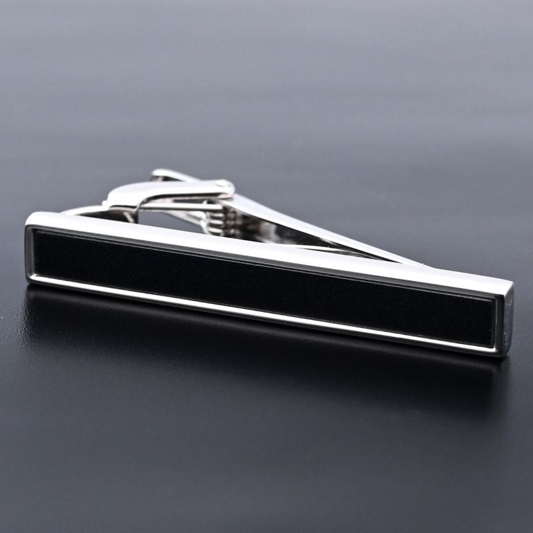 モンアート MONART ネクタイピン メンズ タイピン タイバー タイクリップ シルバー オニキス AMARO TC SP B Made in Italy 名入れ可有料 天然石 半貴石 正規代理店