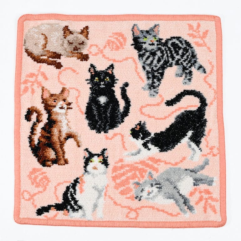 FEILER 猫デザイン ハンカチ 5枚セット 刺しゅう名入れ可有料】フェイラー FEILER ハンカチ ハンド