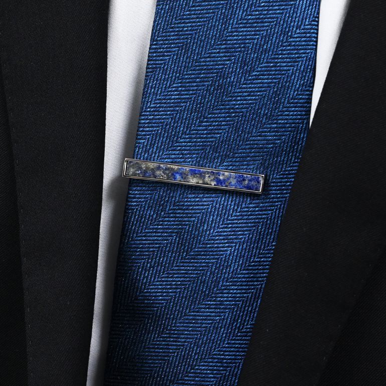 モンアート MONART ネクタイピン メンズ タイピン タイバー タイクリップ シルバー ラピスラズリ AMARO TC SP D Made in Italy 名入れ可有料 天然石 半貴石 正規代理店