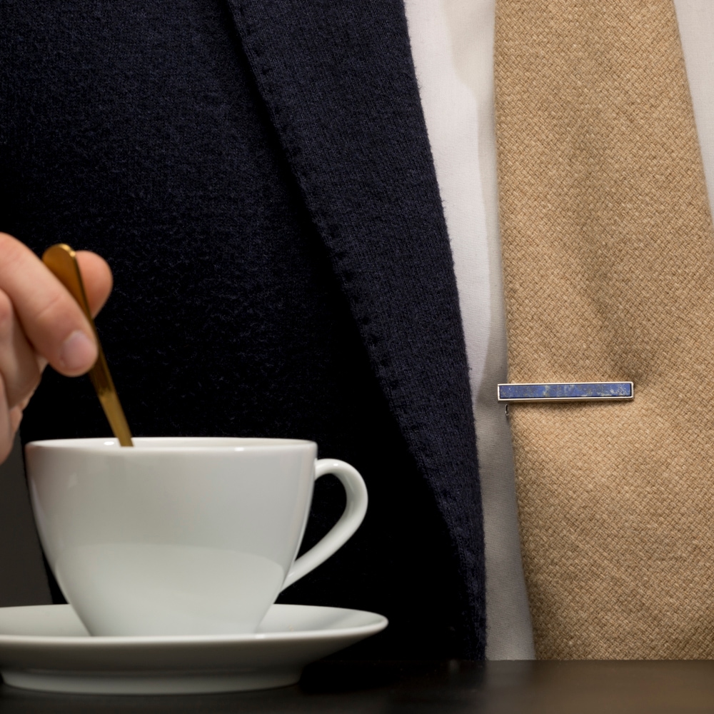 モンアート MONART ネクタイピン メンズ タイピン タイバー タイクリップ シルバー ラピスラズリ AMARO TC SP D Made in Italy 名入れ可有料 天然石 半貴石 正規代理店