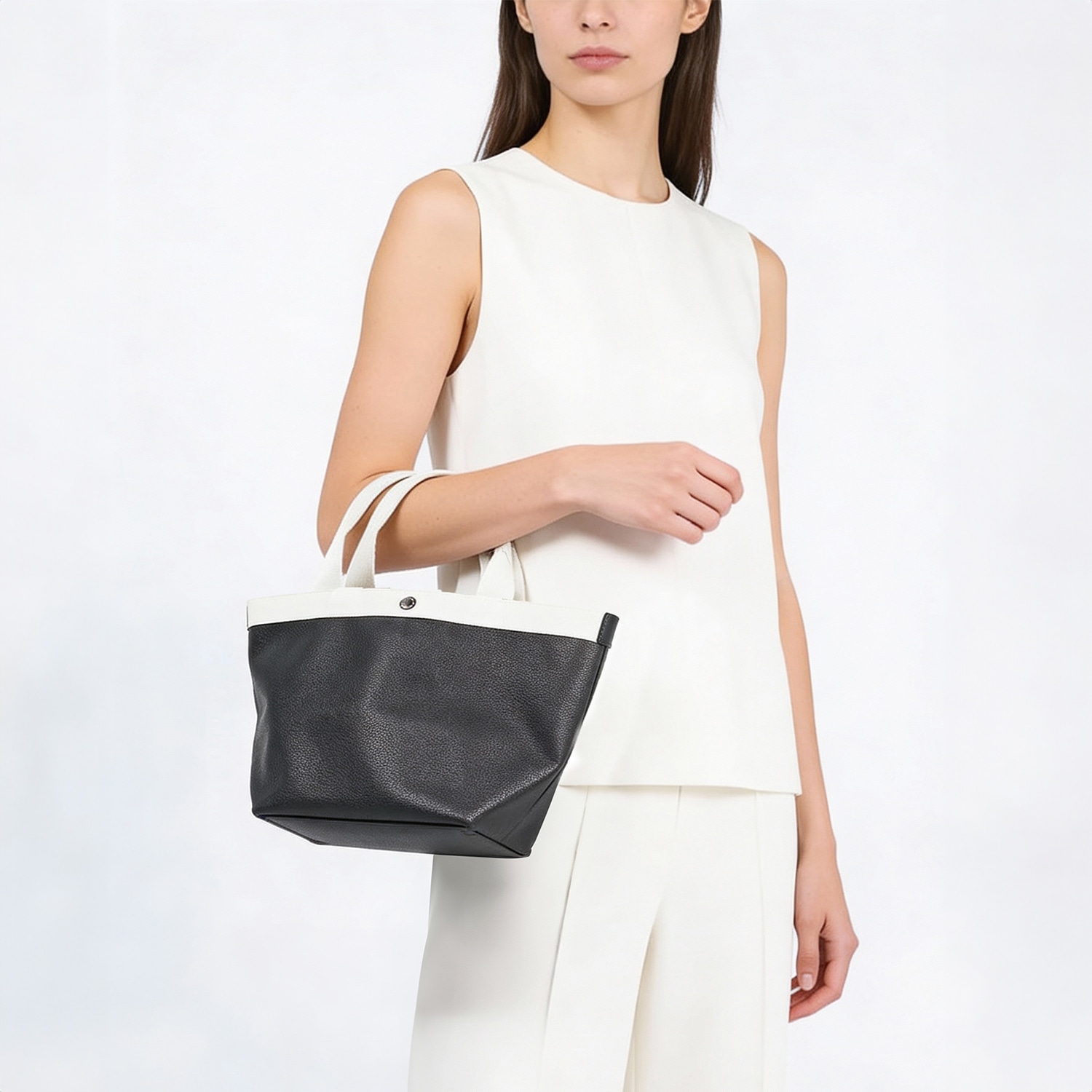 エルベシャプリエ　トートバッグ　ノワール エルベシャプリエ トートバッグ レディース 舟形 M リュクス