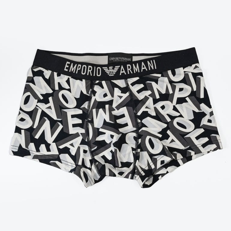 エンポリオ アルマーニ EMPORIO ARMANI 下着 アンダーウェア ボクサーパンツ ロゴプリント 全3サイズ  メンズ ホワイト ブラック EM000232 AF10794 FC110 MADE IN ITALY【スペシャルラッピング660円(別売り)】