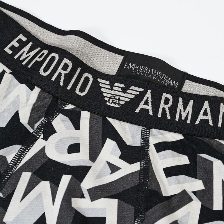 エンポリオ アルマーニ EMPORIO ARMANI 下着 アンダーウェア ボクサーパンツ ロゴプリント 全3サイズ  メンズ ホワイト ブラック EM000232 AF10794 FC110 MADE IN ITALY【スペシャルラッピング660円(別売り)】