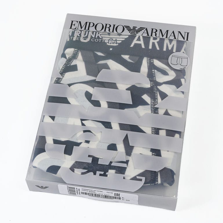 エンポリオ アルマーニ EMPORIO ARMANI 下着 アンダーウェア ボクサーパンツ ロゴプリント 全3サイズ  メンズ ホワイト ブラック EM000232 AF10794 FC110 MADE IN ITALY【スペシャルラッピング660円(別売り)】