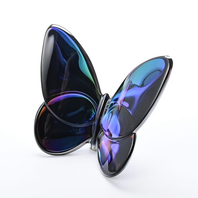 Baccarat ラッキーバタフライ クリスタルガラス ブルー