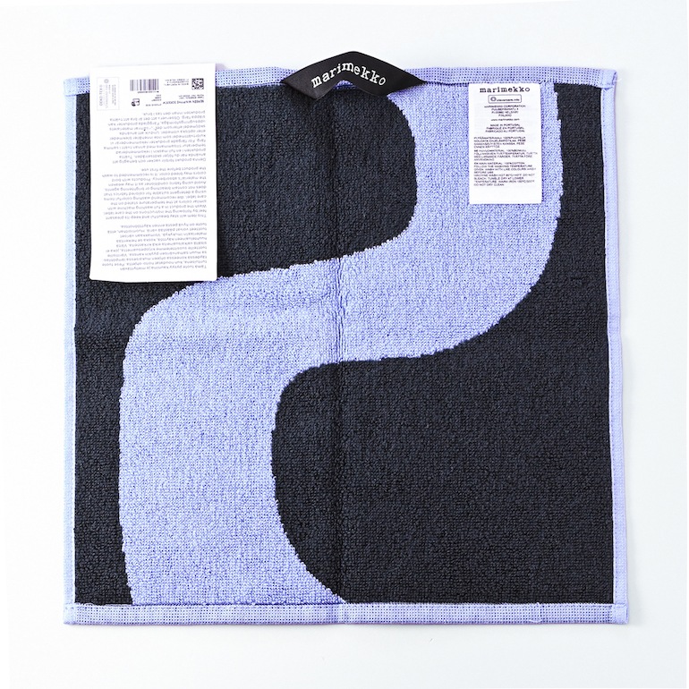 マリメッコ marimekko ハンドタオル 30×30cm ミニタオル ハンカチ Seireeni セイレーニ ダークブルー×ライトブルー 072210 500 名入れ 刺しゅう可有料 北欧雑貨 北欧デザイン  ネコポス限定 送料無料<br>【スペシャルラッピング660円(別売り)】