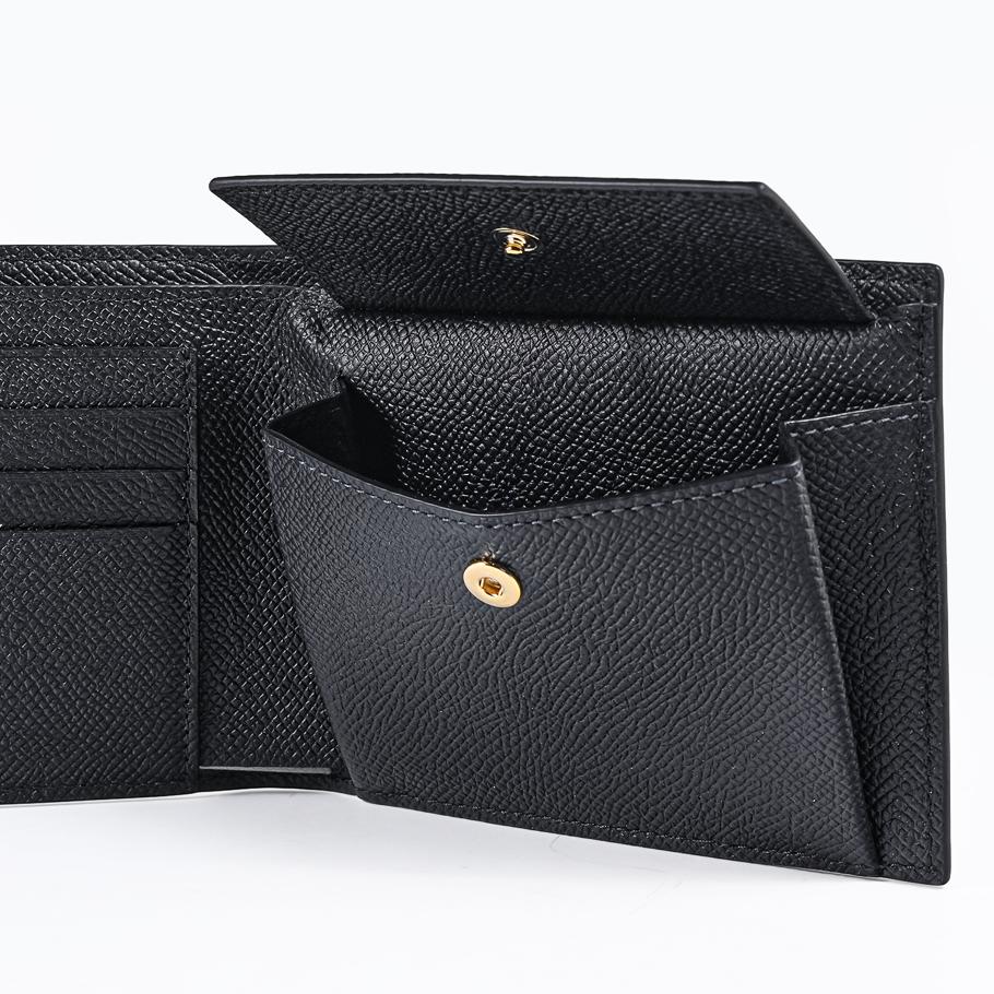 【スペシャルラッピング付き】フェラガモ Salvatore Ferragamo サルヴァトーレフェラガモ 二つ折り財布 小銭入れ付き ウォレット ダブル・ガンチーニ メンズ ブラック 661454 775646 0775646