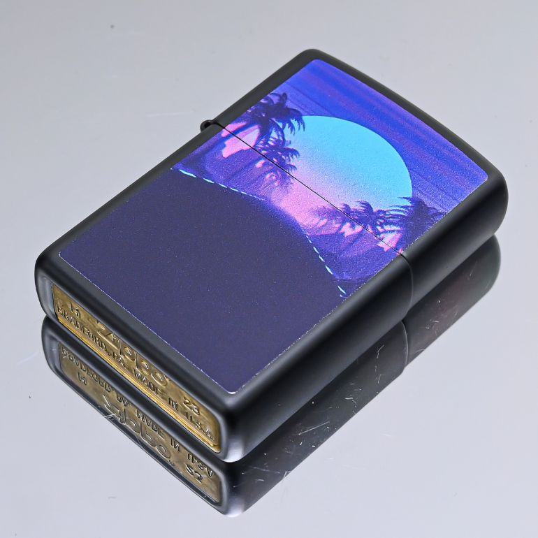 ZIPPO ジッポー ライター ジッポ Sunset Black Light Design マットブラック系 49809 名入れ可有料<br>クロネコゆうパケット限定