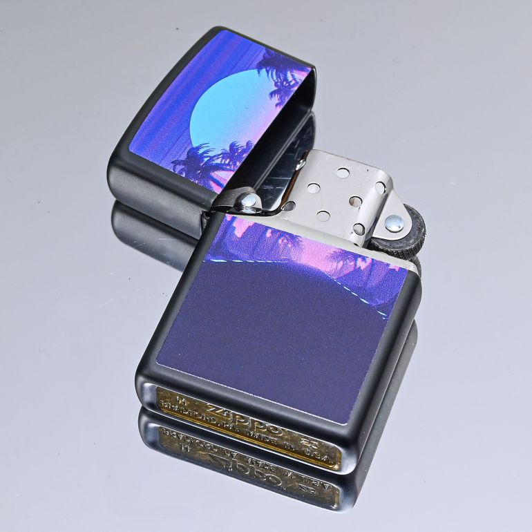 ZIPPO ジッポー ライター ジッポ Sunset Black Light Design マットブラック系 49809 名入れ可有料<br>クロネコゆうパケット限定