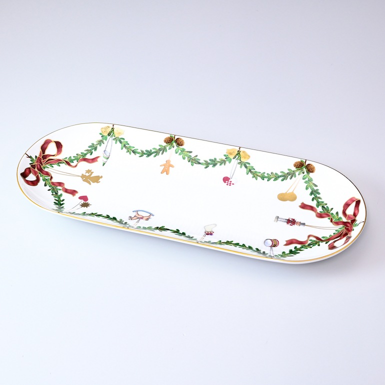 ロイヤルコペンハーゲン ROYAL COPENHAGEN スターフルーテッド プレート ディッシュ 39cm×16cm 2503379 1017444 北欧食器 洋食器 名入れ可有料 【スペシャルラッピング660円(別売り)】