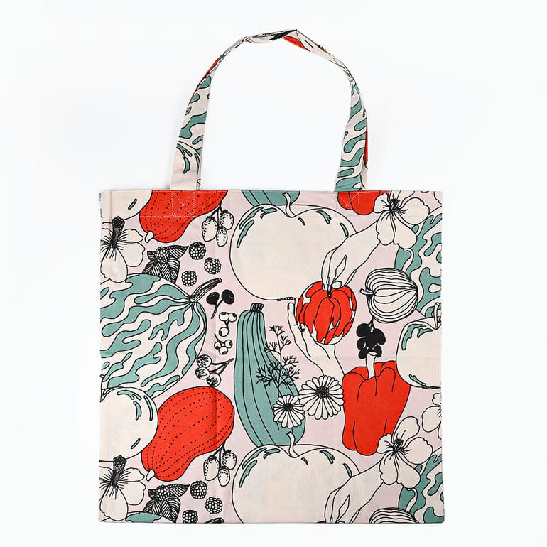 マリメッコ marimekko トートバッグ タルフリ ヴィハンネスマー マルチカラー ファブリック レディース 北欧雑貨 北欧デザイン ネコポス限定<br>【スペシャルラッピング660円(別売り)】