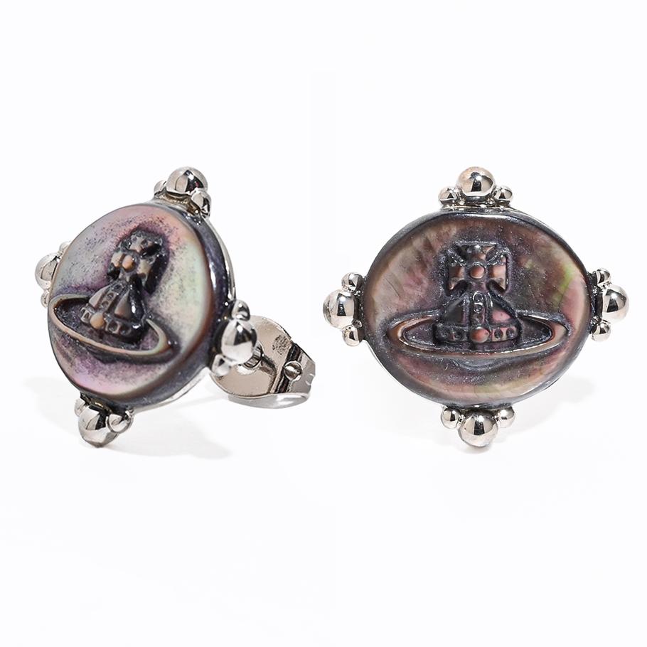 ヴィヴィアンウエストウッド ピアス カリス グレーマザーオブパール シルバー【スペシャルラッピング660円(別売り)】